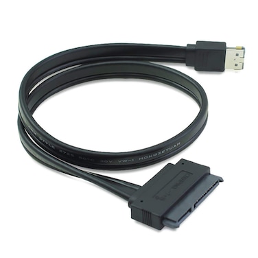 cablecc USB 2.0 Combo Dual Power 12V and 5V eSATAp Power ESATA to 22Pin SATA Cable for 2.5" 3.5" Hard Disk Drive 50cm