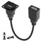 QIANRENON USB2.0 Panel Mount Short Cable Adapter USB 2.0 Female to Female Connector Coupler Fixed Mount Socket, D Panel/XLR Panel Mount, for Data Transfer Charging Extension USB2.0 Port, 23cm/9in