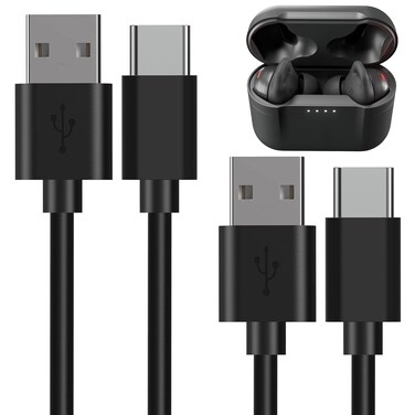 Linkidea Charging Cord Compatible with Skullcandy Dime Evo Dime 3 Push Ultra Push Play Active Push ANC Active Sesh ANC Active Earbuds USB to USB-C Replacement Power Charger Cable (4ft/120cm 2Pack)