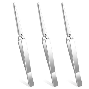 3 Pcs Reverse Tweezers Cross Locking Tweezer for Crafting Electronics Tweezers Reverse Action Tweezers Stainless Steel Reverse Tweezers for Crafting Jewelry Making Repair