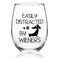 DAZLUTE Dog Lover Gift for Women, Easily Distracted By Wiener Stemless Wine Glass, Funny Dachshund Gifts for Wiener Dog Lovers Women Men Dog Owner Dog Mom Dog Dad Dog Trainer, 17oz Weiner Dog Glass