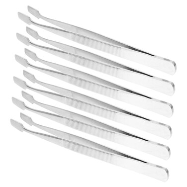 Sticker 6pcs elbow photo folder 430 stainless steel duckbill clip crafting stamp tweezer tongs hobby long flat