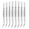 Piriuuo 8 Pcs Stainless Steel Tweezers Curved Serrated Tip Tweezers Multipurpose Tweezers for Craft Long Precision Tweezers Non-Slip Gem Stamp Tweezers for Bead Crafts Jewelry Making, Silver