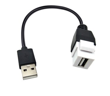 Poyiccot USB 2.0 Keystone Jack Cable, USB 2.0 A Male to Keystone Female M/F Pigtail Extension Keystone-to-Cable for Wall Plate Connectors Adapter Convertor Cable