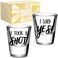 Onebttl Engagement Gifts for Couples, Unique Newly Engaged Gifts, Shot Glass Set, Fiance Fiancee Gifts for Future Mr &amp; Mrs,1.5 oz (45 ml) - I TOOK A SHOT, I SAID YES