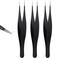3 Pieces Pointed Tweezers Ingrown Hair Tweezers Precision Needle Nose Pointed Tweezers Stainless Steel Blackhead Remover for Eyebrow Hair, Facial Hair Removal (Black)