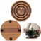 Sunnychicc 2 Pcs Magnetic Wooden Trivets for Hot Dishes Heat Resistant Wood Trivet Nonslip Magnetic Pot Holder Stand Pad 8 Inch Round Kitchen Hot Pads with Black Silicone Rings for Counter Table Pan