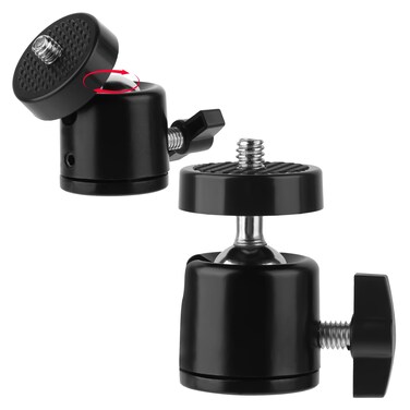 1/4" Swivel Mini Ball Head Screw Tripod Mount, Universal Mini Ball Head Tripod Head, 360&Acirc;&deg; Rotatable Ball Heads Camera Mount Adapter, Rotating Mount Base Adapter for Cameras Tripods(2 Packs)