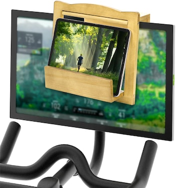 Dicunoy Treadmill Tablet Holder, Wood Book Holder for Treadmill Fitness Reading Holder for IPAD, Phone, Laptop, Magazines, eReader, Fits on Stationary Bikes, Home Office Gym Exercise Equipment