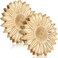 2 Pcs Sunflower Wooden Trivets for Hot Dishes Non Slip Heat Resistant Wood Trivet Mat Table and Kitchen Countertop Decor Dining Table Hot Pot Holder Sturdy Hot Pads for Pots Pans, 6 Inches