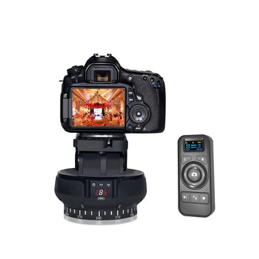 Motorized Panoramic Tripod Head, 2.4G Electronic Camera Tripod Head + 360&Acirc;&deg; Rotation + Tilt &Acirc;&plusmn;35&Acirc;&deg; + Remote Control. Works with Mobile Phone, Camera