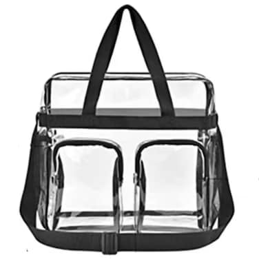 FARMARK Clear Tote Bags Stadium Approved, 12&Atilde;&mdash;12&Atilde;&mdash;6 Heavy Duty Travel Bags, Large Sports Shoulder Pack for Work,Competition,School