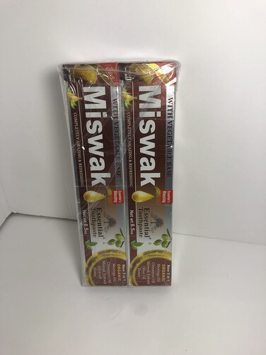 Essential Palace Miswak Natural Honey &amp; Moringa Herbal Toothpaste [Pack of 2-6.5 oz.]