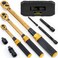 1/4 3/8 1/2-inch Drive Click Torque Wrench, 8Pcs Torque Wrench Set 10-220in.lb, 10-45ft.lb, 10-160ft.lb with Adapters, &Acirc;&plusmn;3% Accuracy, 72-Tooth Dual Scale Torque Wrenches for Bike, Moto, Car Repair