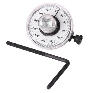 Klanata Torque Angle Gauge, 1/2 Inch Adjustable Drive Angle Torsion Wrench Measure Car Gauge Tool Set 360 Degree Angle for The Fastening Of Engine and Chassis Components.