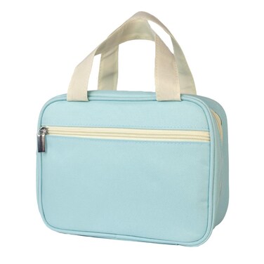 LDS Quad or Triple &amp; Bible Scripture Carrying Case - Light Blue with Handles and Zipper Pouches Bag Tote