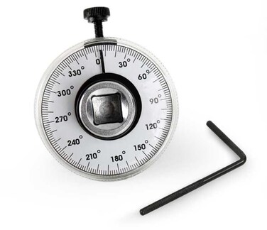 1/2" Square Socket Sets Wrench Torque Angle Gauge Scale for Torque, Angle Adjustment, 1/2" Female to 1/2" Male