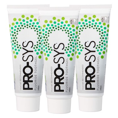 PRO-SYS&Acirc;&reg; Mint Fluoride Toothpaste Gel, ADA Approved, Prevents Cavities, Gingivitis, and Plaque, Pack of 3