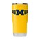 Gametime Sidekicks Michigan 20oz Yellow Tumbler - Officially Licensed, 18/8 Stainless Steel, Double-walled, Vacuum-insulated, UV LED Printed Logos, Sweatless, Stays Hot/Cold - 360 Wrap