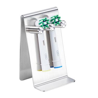 Electric Toothbrush Head Holder Adhesive or Tabletop, Tooth Brush Holder for Bathroom, Electric Toothbrush Holders Wall Mounted, Stainless Steel Tooth Brushing Holder, Brushed Brush Head Holder