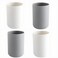 4 Pieces Plastic Bathroom Tumbler Cup Toothbrush Holder Organizer Tumbler Cups for Bathroom Vanity,300ml(White &amp; Grey)