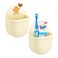 Linkidea 2 Pack Wall Mount Toothbrush Holder for Bathroom, Shower, Plastic Self Adhesive Wallmount Tooth Brush Hanger Compatible with Colgate, Spinbrush, Oral-B Kids Battery Toothbrush (Yellow)