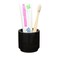 JIMEI Natural Smooth Real Marble Toothbrush Holder for Bathroom &amp; Countertops Organizer Makeup Brush Holder Black
