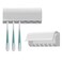 Linkidea 6 Slots Toothbrush Holder Wall Mounted, 2 Pack RV Toothbrush Organizer Hanger with Cover, Self Adhesive Toothbrush Storage Rack Compatible with Oral-B CrossAction, Colgate Extra Clean