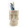 Winterworm Easter Island Statue Style Pen Pencil Holder Sandstone Desktop Organizer Container Toothbrush Holder Desk Decoration