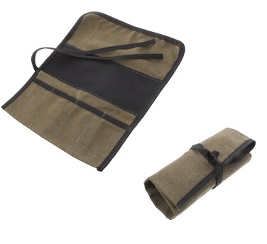 Baluue Roll Up Tool Bag, Wrench Pouch Canvas Tool Pouch Roll Up Pouch Multipurpose Pouch Tote Bag Spanner Organizer Warehouse Garage Electrician Repairman Canvas Bag for Chisel Screwdriver