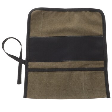 Uonlytech Roll Tool Bag Canvas Roll Up Pouch Wrench Organizer with Pockets Wood Carving Hammers Gouges Palm Tools Bag for Mechanic Carpenter Electrician