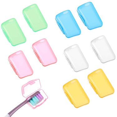 Xinjoduz 10 Pack Toothbrush Covers Caps Tooth Brush Cover for Travel Toothbrush Protector Portable Dustproof Brush Head Covers for Home Office Hotel Outdoor Fits Most Manual and Electric Toothbrushes