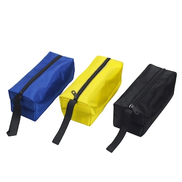 Suaetiai 3 Pack Canvas Zipper Tool Bag, Small Zipper Bags,Versatile Hand Zippered Tool Pouches,Multipurpose Tool Pouch Tote Bags Storage Organizer for Screwdrivers,Pliers,Nut Drivers (3 Colors)