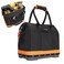 WISEPRO Wide Mouth Tool Bag, 16 Inch Heavy Duty Tool Bag with Waterproof Plastic Bottom, Multiple Purpose for Plumbers, Electricians, Handymen