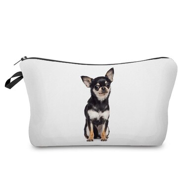 Livel lhood Chihuahua Dog Cosmetic Bag for Women Cute Small Makeup Bag for Purse Travel Toiletry Zipper Pouch for Girls Gift for Dog Lovers Chihuahua Dog Makeup Bag for Her