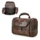 Contacts Crazy Horse Leather Toiletry Bag for Men Women Travel Bathroom Shaving Dopp Kit Toiletries Organizer Vintage Brown Cosmetic Bag Handbag, Dark Coffee