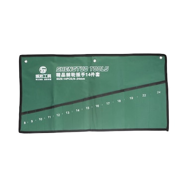 HARFINGTON Wrench Organizer 14 Pockets 25.6" x 13.8" Canvas Roll Up Pouch Tool Bag Holder with Metric Labels