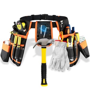 Lahien Tool Belt, Tool Pouch with 26 Pockets for Men Heavy Duty Magnetic Tool Pouch Bag, Detachable Tool Bags for Electrician, Carpenter, Construction,Utility Belt