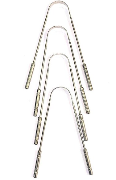 4 Pack Tongue Cleaner Scraper Stainless Steel Bad Breath Treatment for Adults Kids Oral Care Hygiene, Thick Safe Blunt Edges Flexible handle and Comfortable Grip