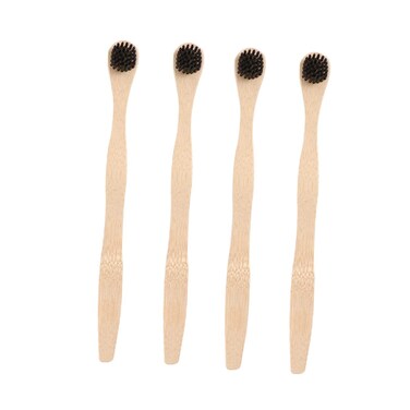 4pcs Bamboo Wood Tongue Scraper Adult Toothbrush Tongue Scraper for Adults Tongue Cleaners Accessories Hand Squeegee Tooth Brush Tongue Accessories Nylon Draft Board