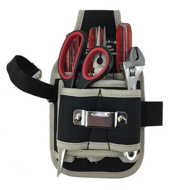 BESTonZON Tool Storage Fanny Pack Electrician Storage Pouch Tool Storage Bag Belt Organizer for Men Tool Pouch Belt Tool Waist Mutitool Tool Kit Tools Belt Pouch Repair Tool Cloth Adjustable