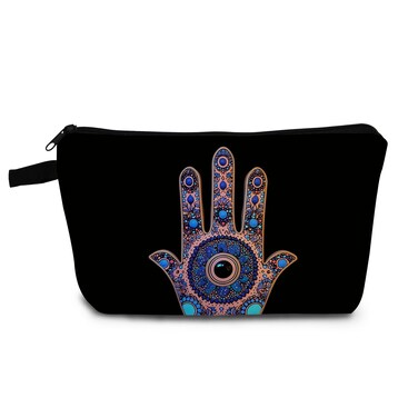 YULUENZE Eye Pattern Gift Evil Eye Makeup Bag Cute Small Organizer Bag with Zipper Evil Eye Print Cosmetic Bag Birthday Gifts for Women Friends Sisters