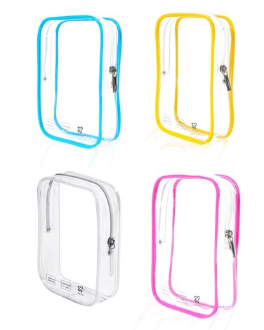 4 Pack TSA Approved Toiletry Bag, Airplane Travel Essentials for Long Flight Flying European International Must Haves Small Quart Size Makeup Zipper Pouch for Women Men Toiletries Liquids Clear