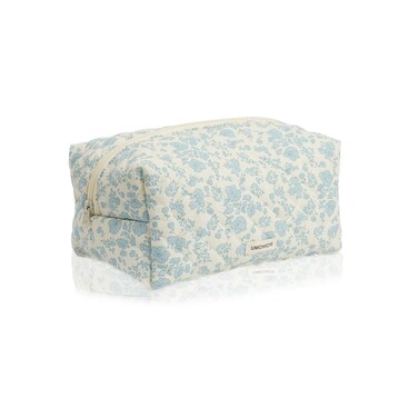 Umchichi Large Travel Quilted Makeup Bags for Women, Floral Cotton Cosmetic Bag, Coquette Aesthetic Floral Toiletry Organizer Bag