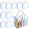 Sweetude 10 Pcs Large Clear Toiletry Bag Large Capacity Travel Makeup Bag PVC Clear Plastic Tote Bag Iridescent Cosmetic Bag Cosmetic Clothes Organizer Bag for Women Men