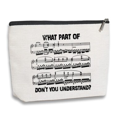 kdxpbpz Music Teacher Gifts, Funny Music Cosmetic Bag, Teacher Appreciation Gifts, Teachers Day Gifts, Travel Toiletry Makeup Organizer Zipper Pouch - What Part Don't You Understand