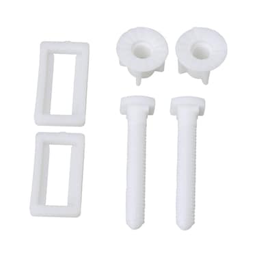 White Rectangular Shaped Toilet Seat Hinge Bolts Nuts Toilet Cover Square Frame Screws Pack of 2