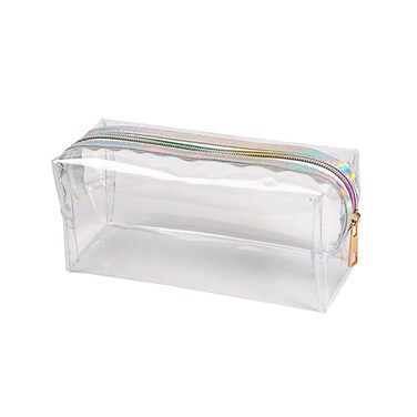 ccHuDE Clear PVC Makeup Bag Transparent Cosmetic Pouch See Through Toiletries Bag Small Travel Skin Care Pouch Portable Beauty Products Bag for Vacation