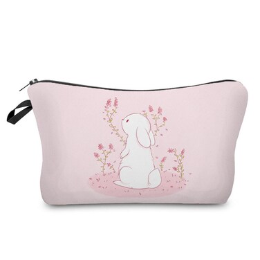 Livel lhood Bunny Gifts Cartoon Rabbit Makeup Bag Cute Small Makeup Organizer Bag Travel Toiletry Zipper Pouch Easter Bunny Gift Cartoon Rabbit Cosmetic Bag for Women Friends