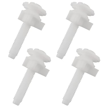 Toilet Seat Screws ZZLZX 4Set White Plastic Toilet Seat Hinge Bolt Screws with Nuts and Washers For Top Mount Toilet Seat Hinges